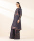 Unstitched Women's Embroidered Lawn Blue Three Piece Suit